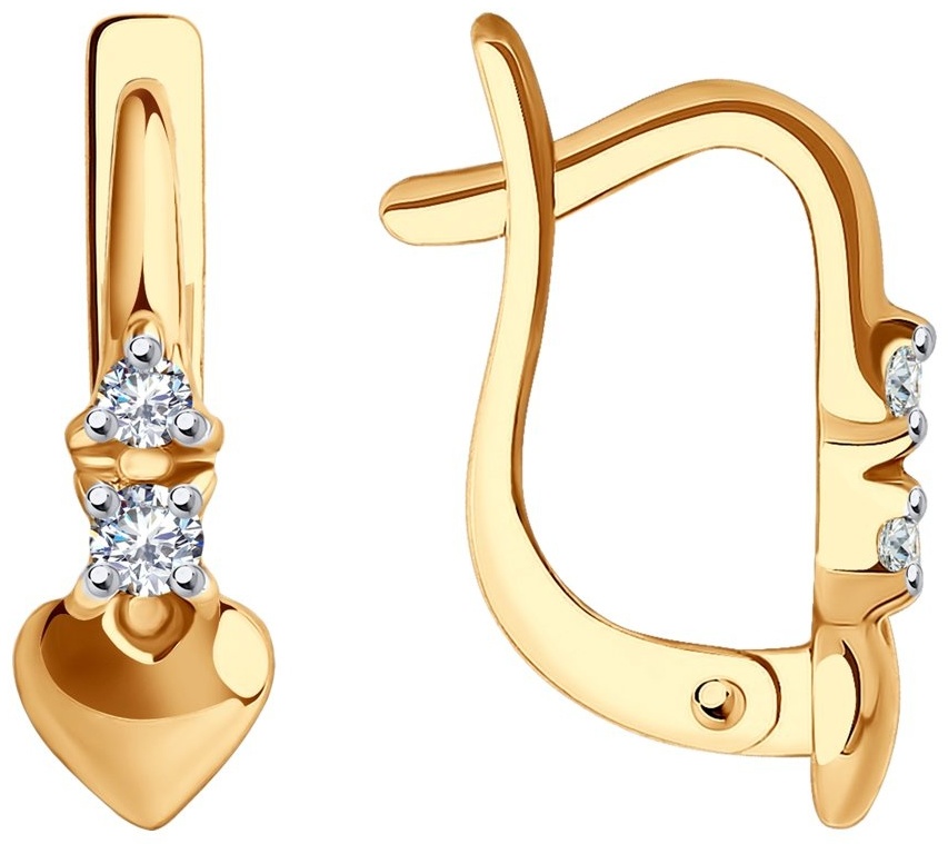 Серьги SOKOLOV EAR-SO-585-301179 вес 1.3 г золото, фианит