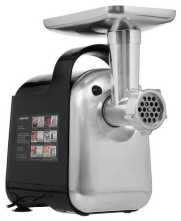 Мясорубка BRAYER BR1602 черный, серебристый