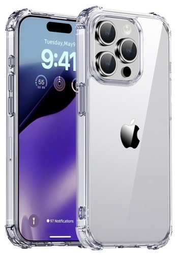 Чехол CaseGuru для Apple iPhone 15 Plus прозрачный