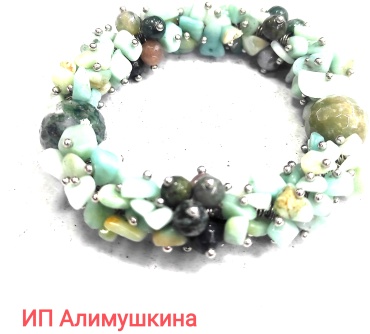 Браслет длина 19 см натуральный камень, амазонит