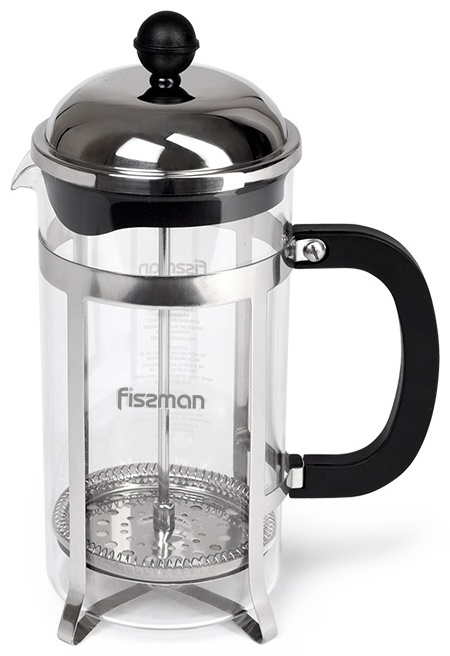 Френч-пресс Fissman Latte 9007 350 мл, стекло, металл, пластик