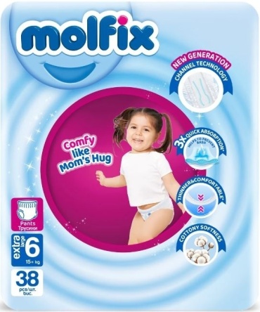 Подгузники-трусики Molfix 6, 38 шт