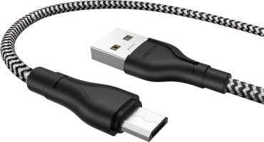 Кабель Borofone USB 2.0 (M), micro-USB 2.0 (M), 1 м, серый