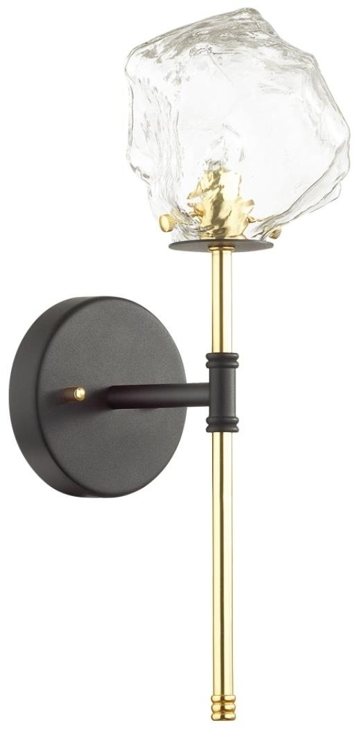 Бра настенный Odeon Light G9, черный, золотистый, прозрачный