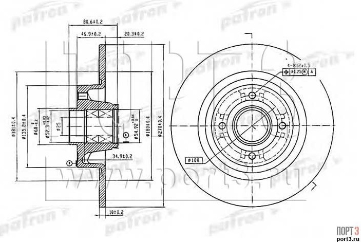 Диски PATRON задние PBD7018