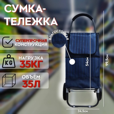 Сумка текстиль, полиуретан синий 40 л
