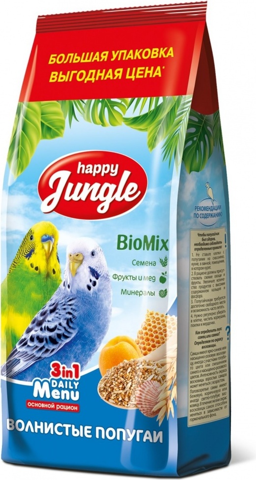 Купить Корм Happy Jungle для волнистых попугаев 900 г в кредит в Алматы ...