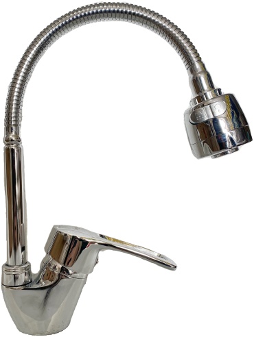 Смеситель с гибким изливом DIAFONS 4181G, латунь, цвет хром