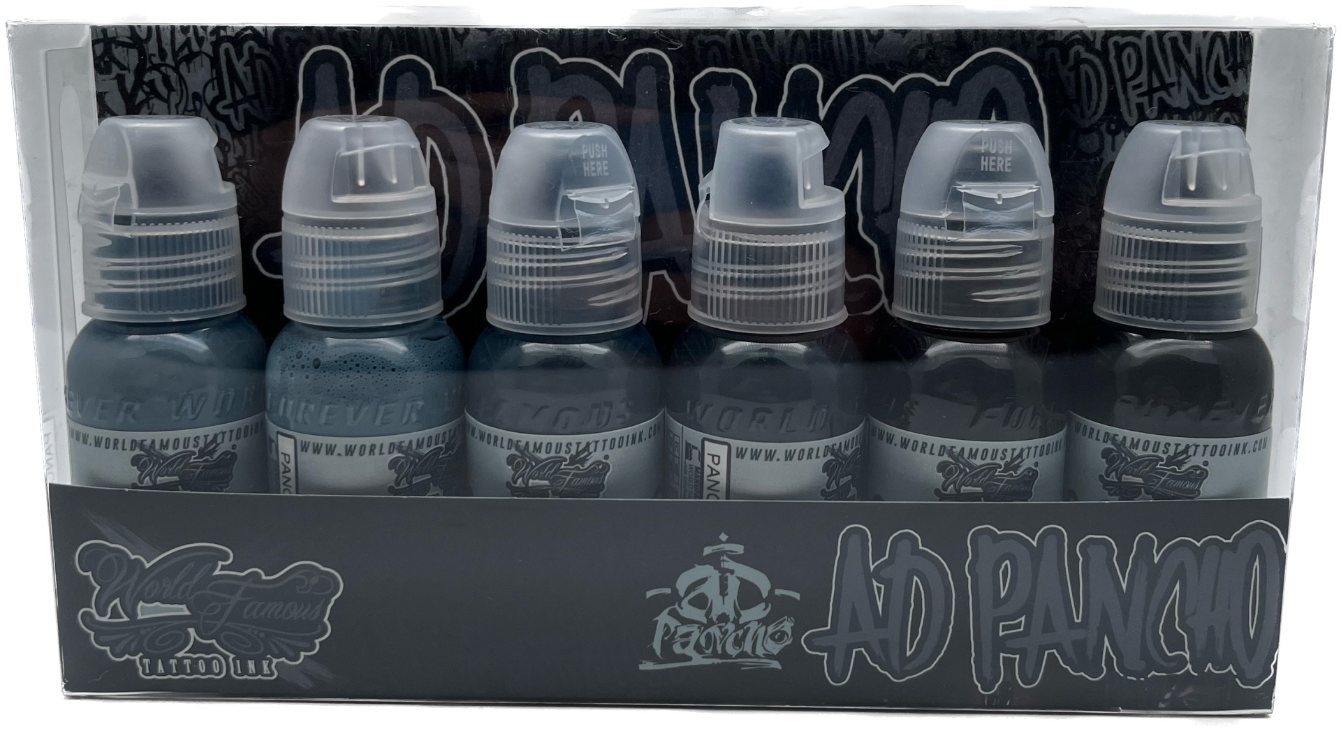 World Famous Tattoo Ink A.D. Pancho Pastel Greys пигмент Set 2 30 мл
