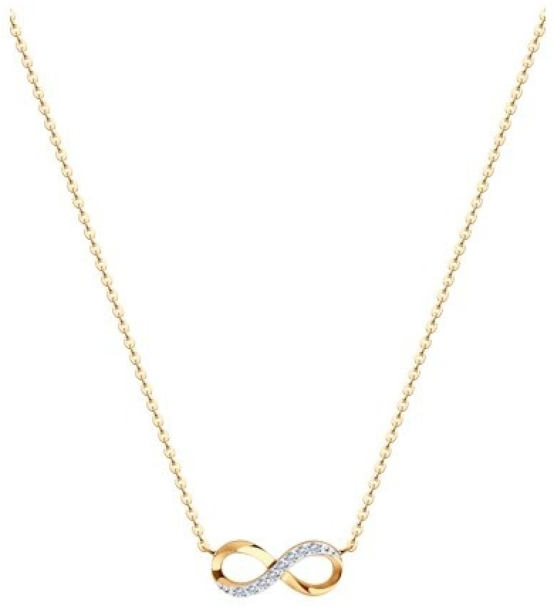 Колье Diamant 51-170-01205-1_40 длина 40 см вес 1.91 г золото, фианит