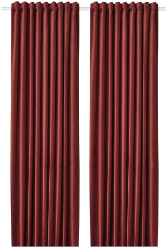 Портьеры IKEA 140x300 см 2 шт, хлопок, красный