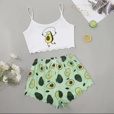 Пижама A&A style белый, зеленый