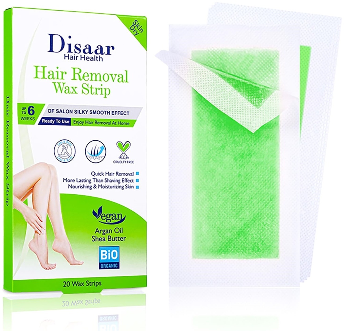 Воск DISAAR DRY SKIN HAIR REMOVAL WAX STRIP Полоски Для Депиляции 20шт. плотность мягкая в полосках 150 г