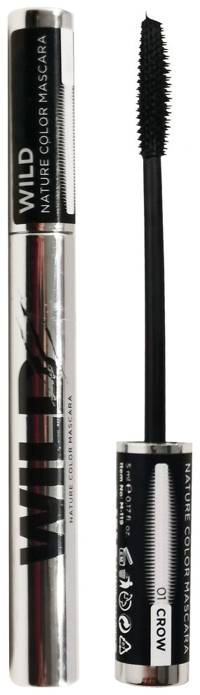 Тушь для ресниц Parisa Cosmetics Wild Nature Crow для объема, удлиняющая черный