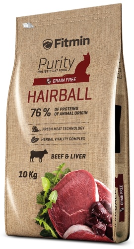 Fitmin Purity Hairball для вывода шерсти говядина, печень 10 кг
