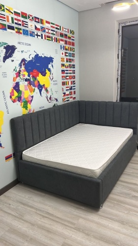 Кровать Zhasmin 0233, 90x200 см, серый
