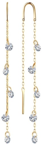 Серьги SOKOLOV EAR-SO-585-950186 вес 1.78 г золото, фианит