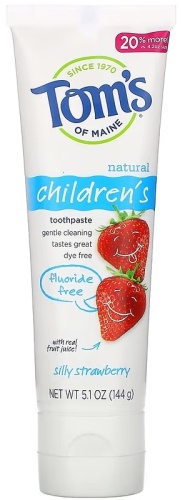 Tom's of Maine зубная паста Natural Children's Toothpaste, Fluoride-Free, Silly Strawberry 144 г