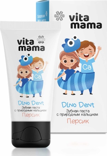 Siberian Wellness зубная паста Dino Dent персик 50 мл