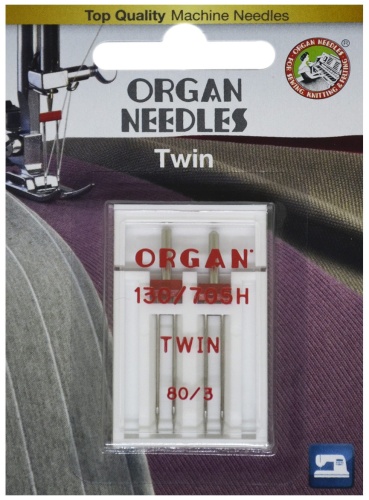 Игла Organ Twin 2-80/3 Blister 2 шт