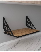 Полка настенная навесная для микроволновки, 33х33x55 см, черный, бежевый