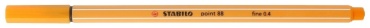 Ручка капиллярная STABILO 88/054 1 шт, цвет чернил оранжевый