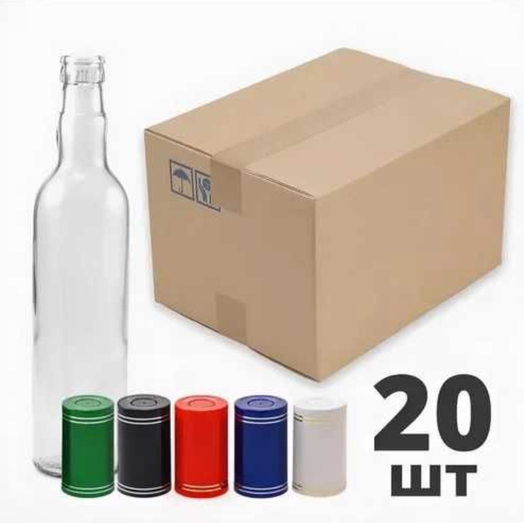 Бутылка 0.5 л прозрачный, пробка, стекло