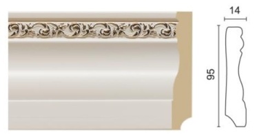 DECOR-DIZAYN плинтус 153-115G (FM)/18 2400x95x14 мм