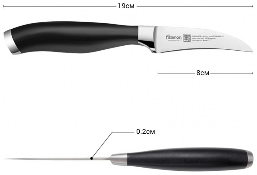 Для овощей и фруктов Fissman 2476, лезвие: сталь 1 шт