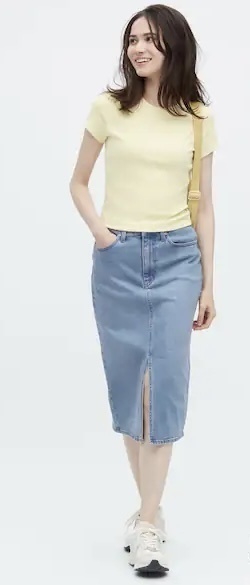 Джинсовая юбка Uniqlo голубой