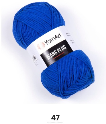 Моток YarnArt Джинс плюс Jeans Plus хлопок акрил 47 Синий 160 м 100 г