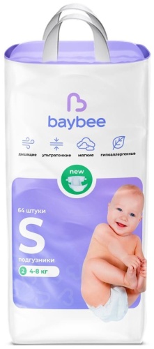 Подгузники Baybee Premium S, 64 шт