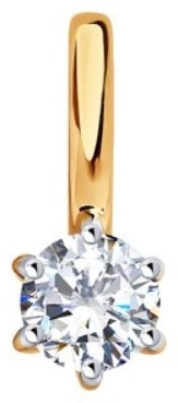 Подвеска Diamant 51-130-01002-1 вес 0.52 г золото, фианит