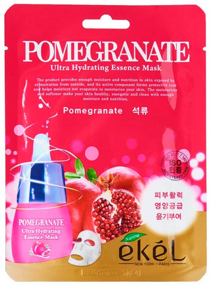 Купить Маска для лица EKEL тканевая Pomegranate Ultra Hydrating 1 шт в ...