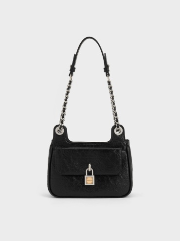 Сумка кросс-боди Charles & Keith искусственная кожа черный