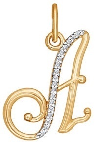 Подвеска LUXOR JEWELRY 034526 вес 0.87 г золото, фианит