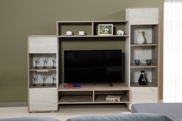 Стенка Фант-мебель Александра 2 200х163х45 см, белый, коричневый
