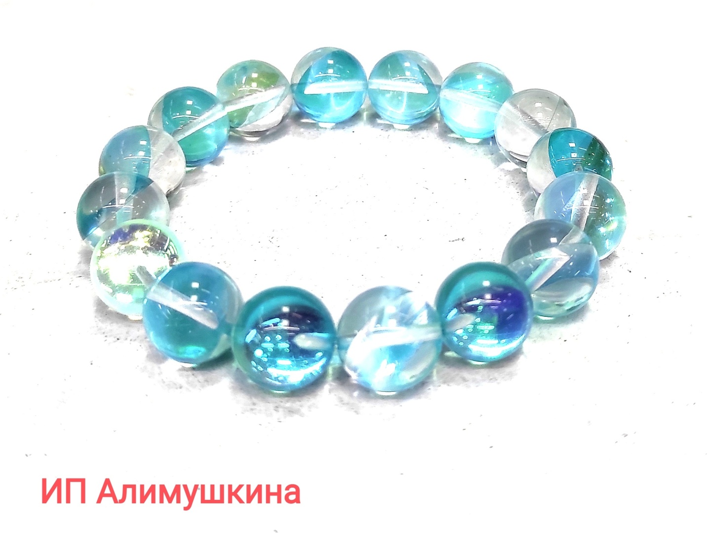 Браслет длина 19 см кварц, горный хрусталь