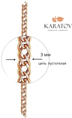 KARATOV ЦПРМ20502060 длина 50 см, вес 4.61 г золото, плетение двойной ромб
