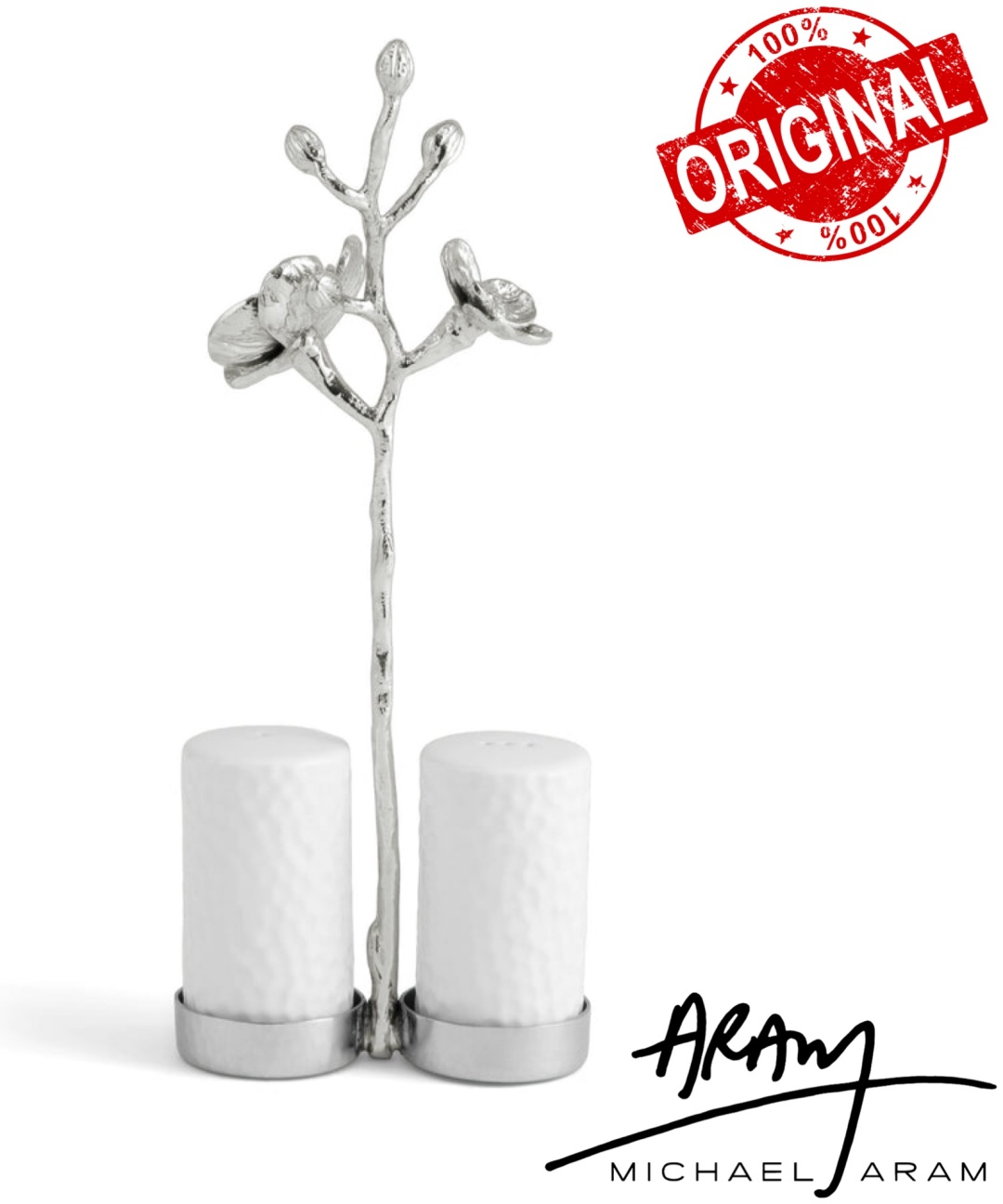 MICHAEL ARAM емкость для специй White Orchid , нержавеющая сталь, мрамор