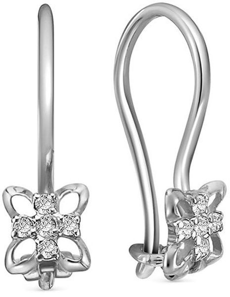 Серьги kari jewelry 09808AZ0 вес 0.67 г серебро, фианит