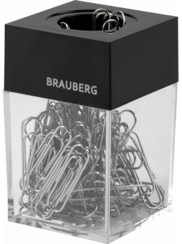 Скрепочница Brauberg 228400 черный, прозрачный