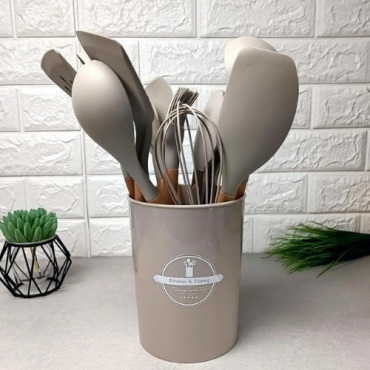 Набор кухонных инструментов Kitchen & Dining силикон, бамбук, 12 шт