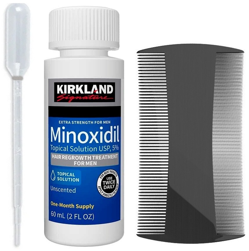 Kirkland Minoxidil 5% мини пипетка, рассческа лосьон 60 мл