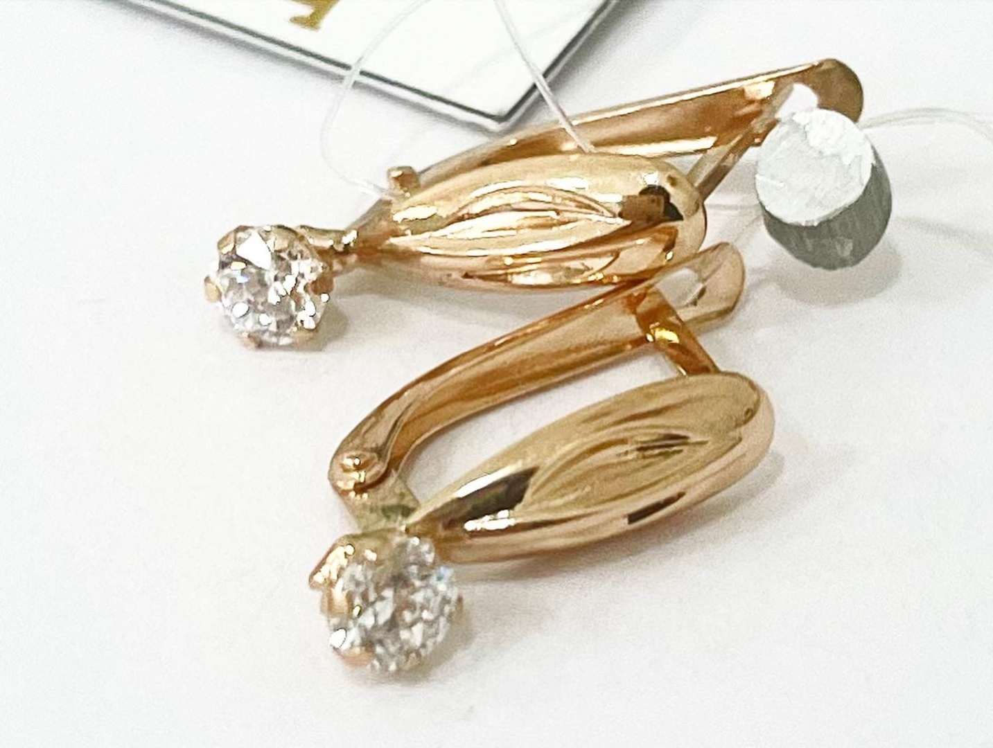 Серьги Ab 6584844 вес 1.12 г золото, фианит