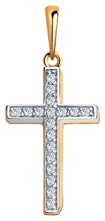 Крестик Diamant 51-130-00375-1 вес 0.95 г золото, фианит