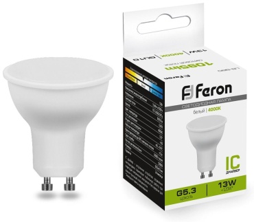 Feron 13W GU10, светодиодная, естественный белый