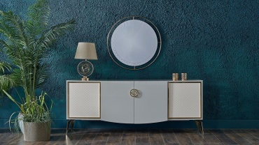 Комод BELLONA Valesco, 203.8x49x81 см, серый