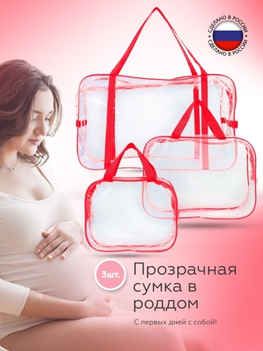 Сумка в роддом В2022104 красный