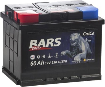 BARS 602442200377 Silver 60 Ач прямая, обратная